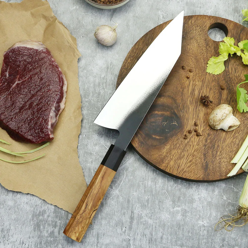 Professional Chef Knife, Hikari - High-Quality Cooking Knife, Olive Wood Handle, Stainless Steel 440C Blade 22cm - Hikari