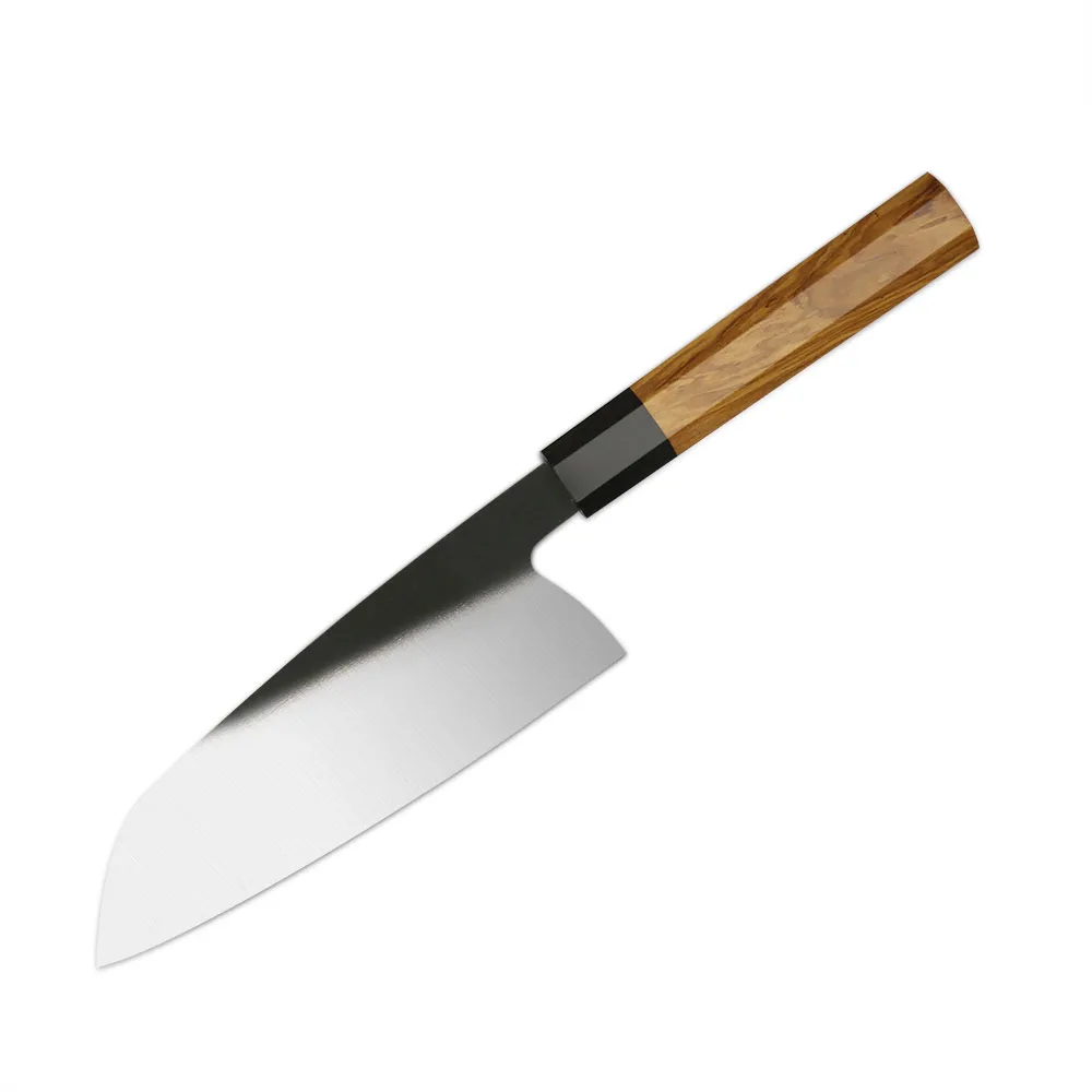 Universal Knife for Meat and Vegetables, Hikari – Stainless Steel Kurouchi Blade, Premium Olive Wood Handle - Hikari