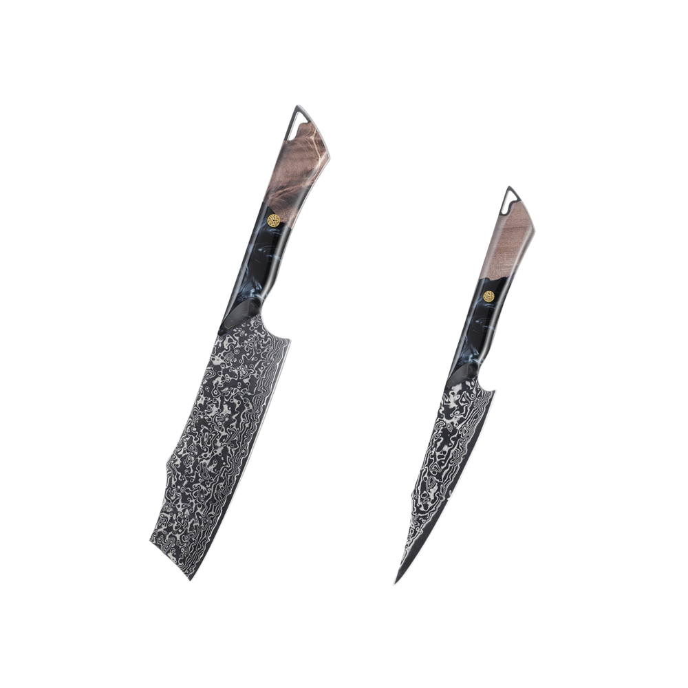 Premium VG-10 Damascus DLC Coating Knife Set H213 - Hikari