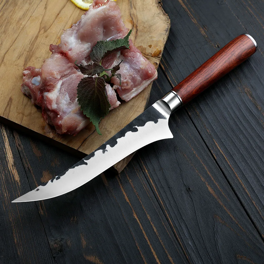 Honesuki / Boning Knife – High-Carbon Stainless Steel, Ergonomic Rosewood Handle for Bone Removal - Hikari