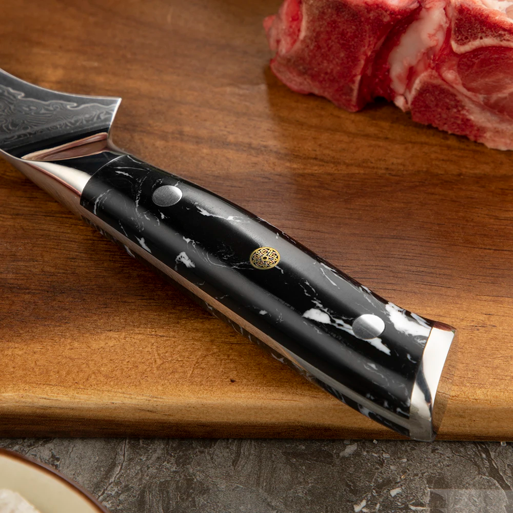 Professional Boning Knife, Hikari – Filleting & Carving Knife for Meat and Fish, Damascus Steel Blade, Honesuki - Hikari