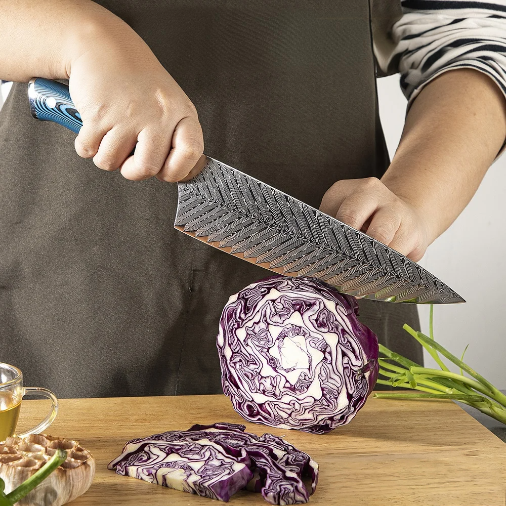 Premium Chef Knife, Hikari - Versatile 73-Layer Damascus Steel with Pakkawood Handle for Culinary Performance - Hikari