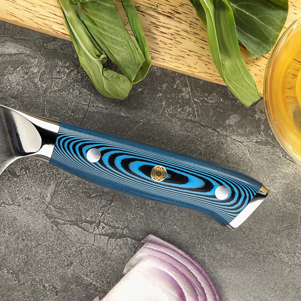 Professional Paring / Sharp Small Knife, Hikari – Damascus Blade, Pakkawood Handle, for Trimming Vegetables - Hikari