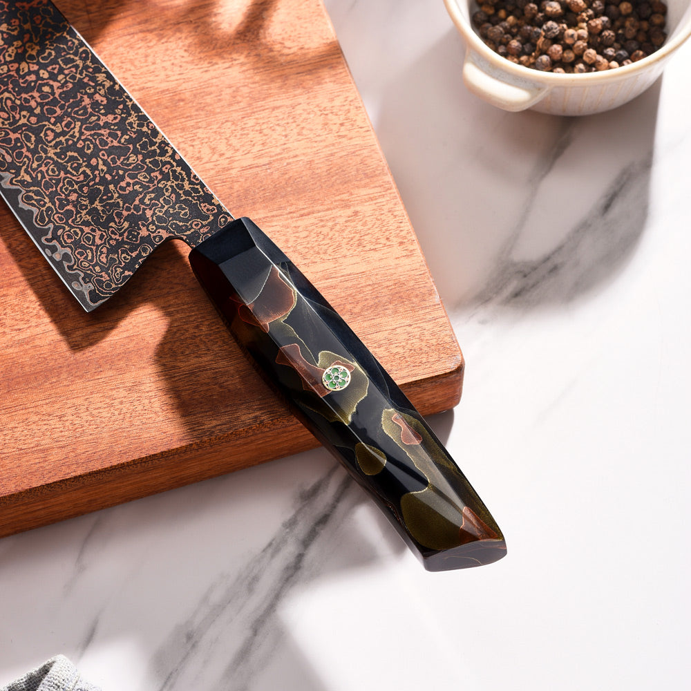Mâner din rășină pentru cuțit japonez otel Damasc din vg10