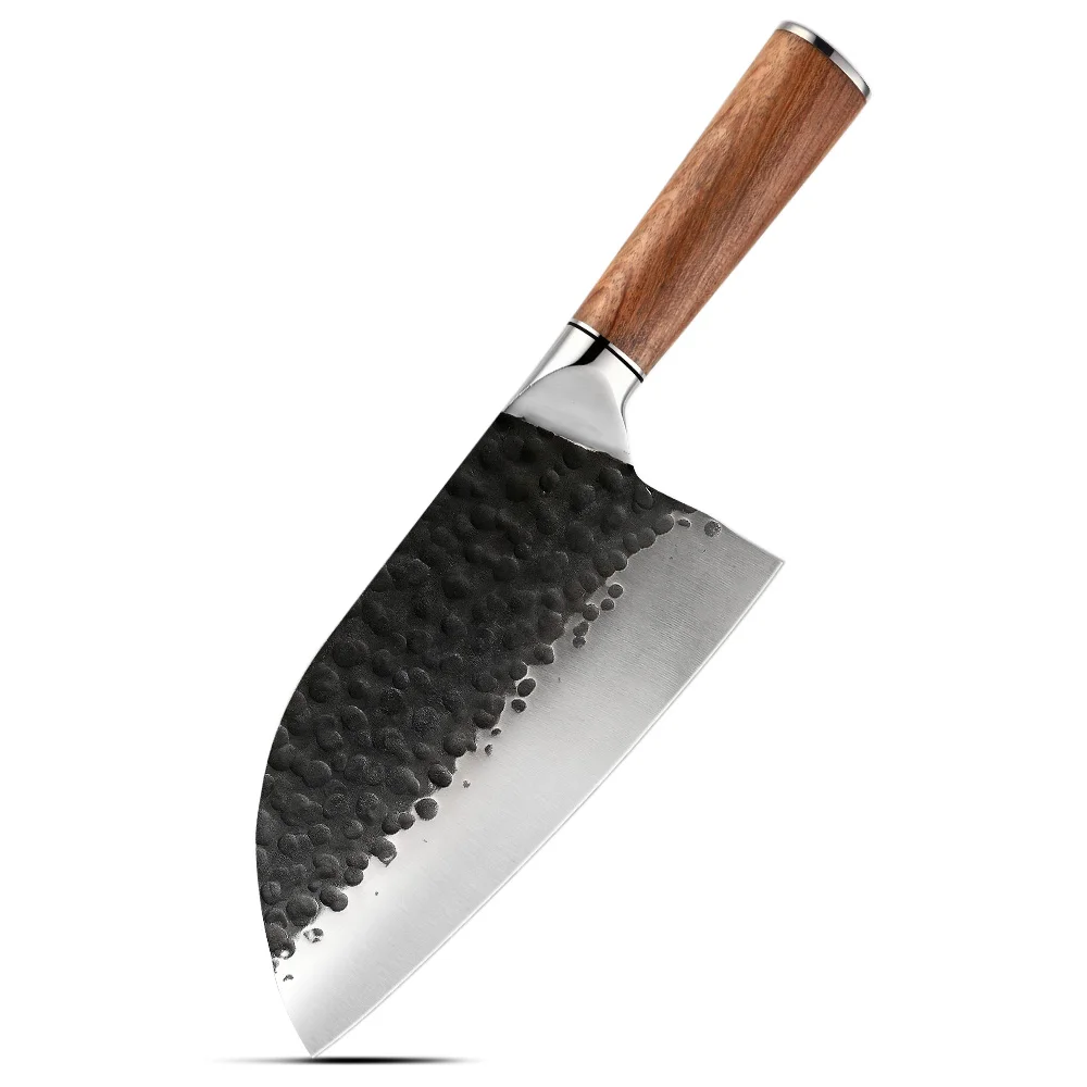 Bunka Rounded High-Carbon Stainless Steel Rosewood Handle 18cm - Hikari