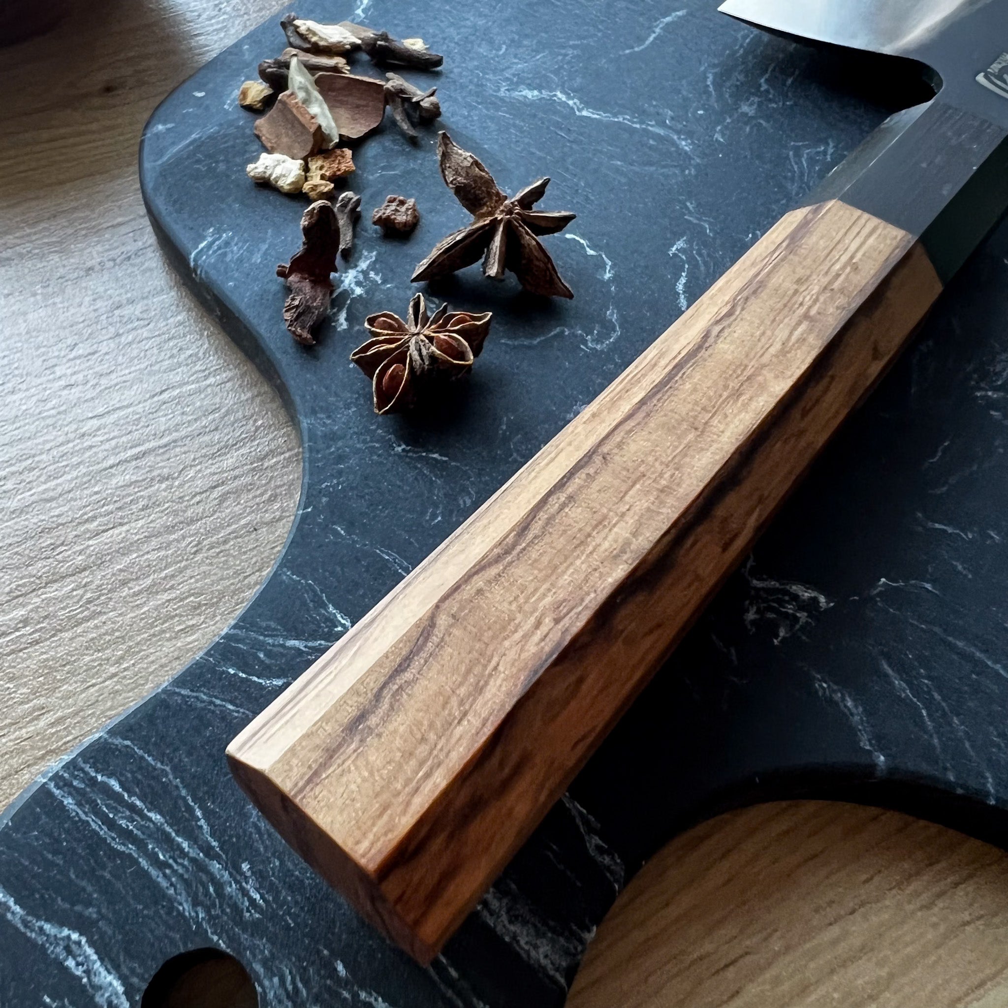 Chef Knife, Hikari - Professional Stainless Steel Blade with Olive Wood Handle for Culinary Excellence - Hikari