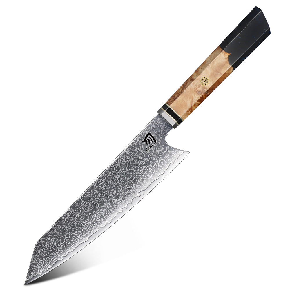 Prémium Kiritsuke kés, Hikari - VG -10 damaszkuszi acél, stílusos gyanta és gyöngyházfa markolat a precizitás érdekében