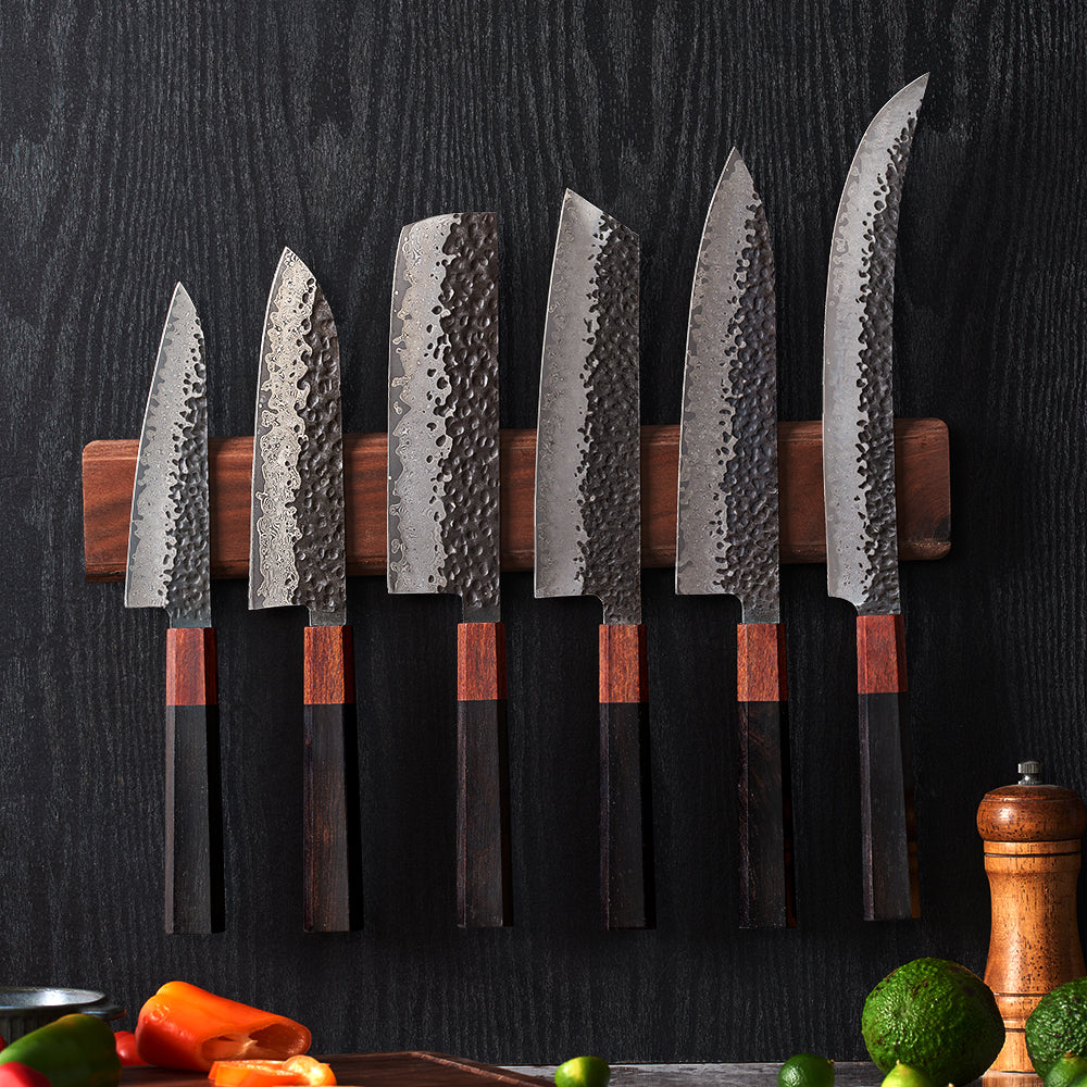 VG -10 Kurouchi Hammered Damascus Ebony Handle