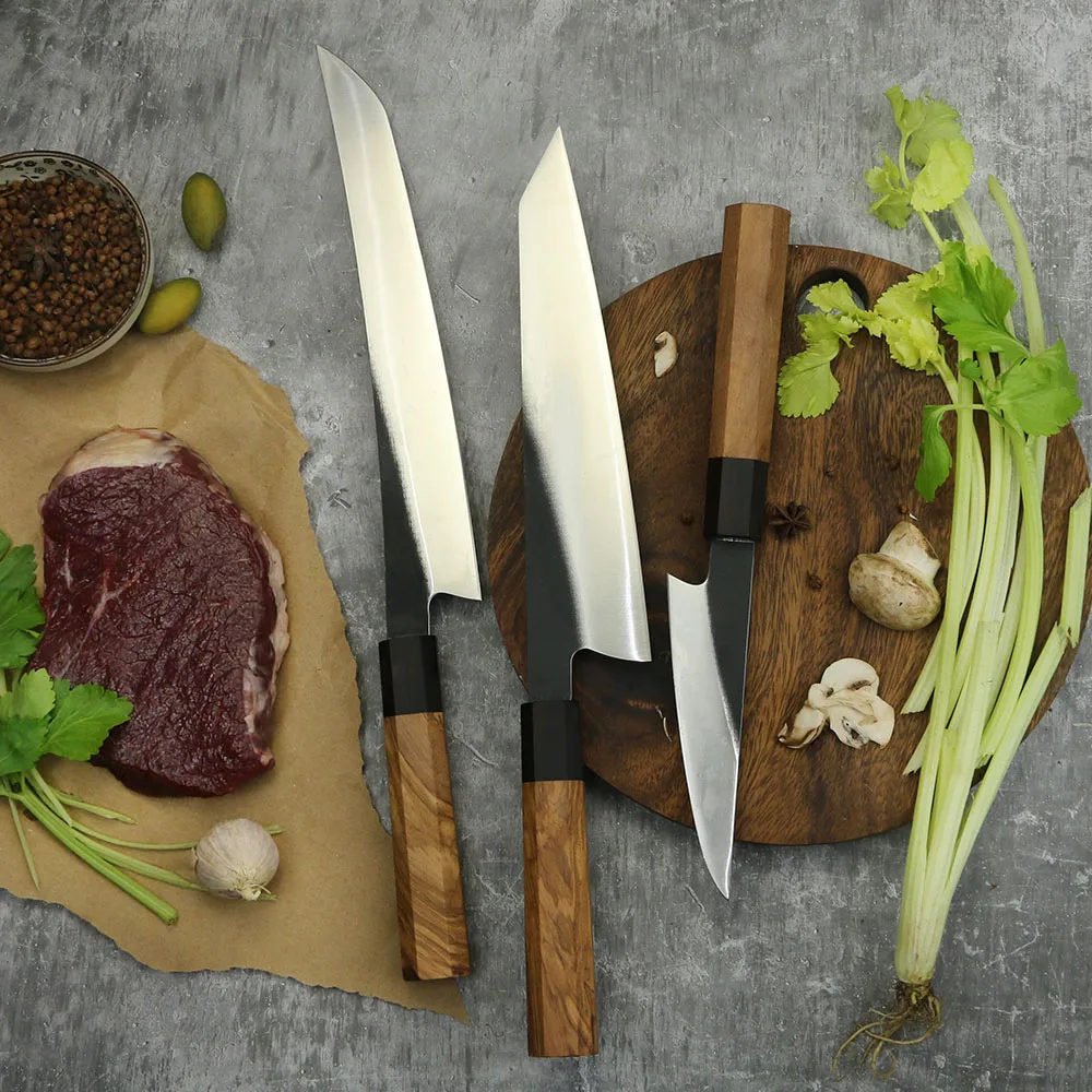Petty Knife, Hikari – 440C Steel Blade & Olive Wood Handle, Razor-Sharp Performance - Hikari