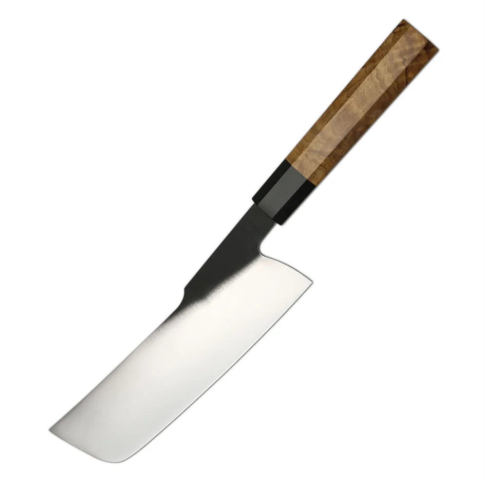 Professional Vegetable Knife, Hikari Knife - Irregular 440C Stainless Steel Premium Olive Wood Handle 18cm - Hikari