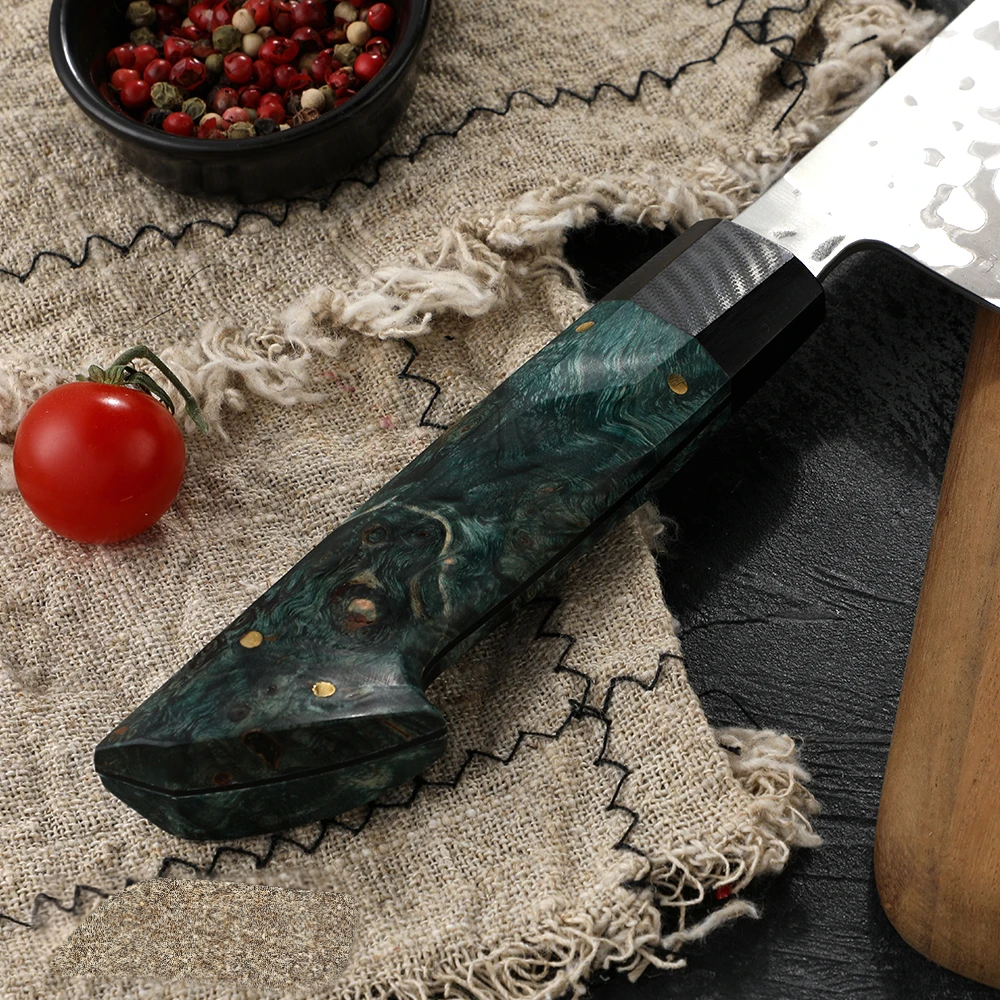 Sharp Damascus steel chef’s knife blade – Hikari Knife