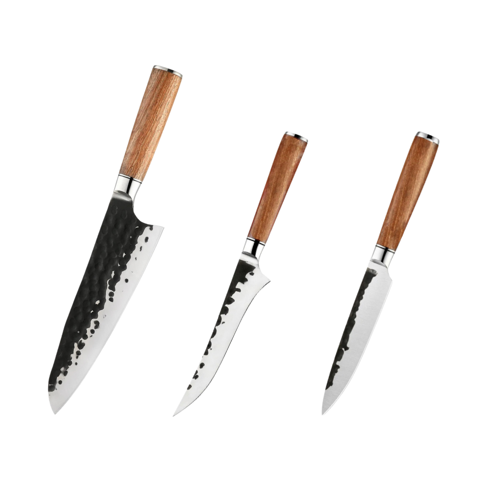 Knife Set High-Carbon Stainless Steel & Rosewood Handles H231 - Hikari