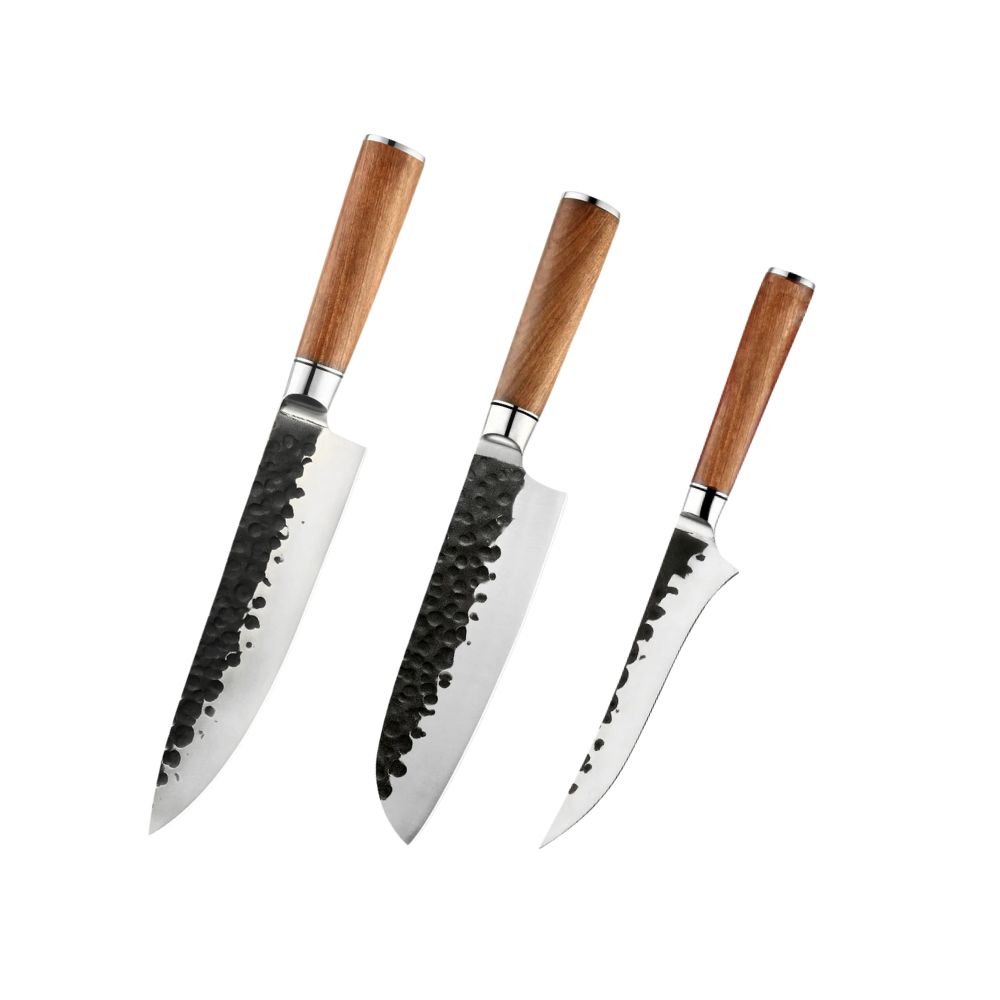 Knife Set High-Carbon Stainless Steel & Rosewood Handles H233 - Hikari