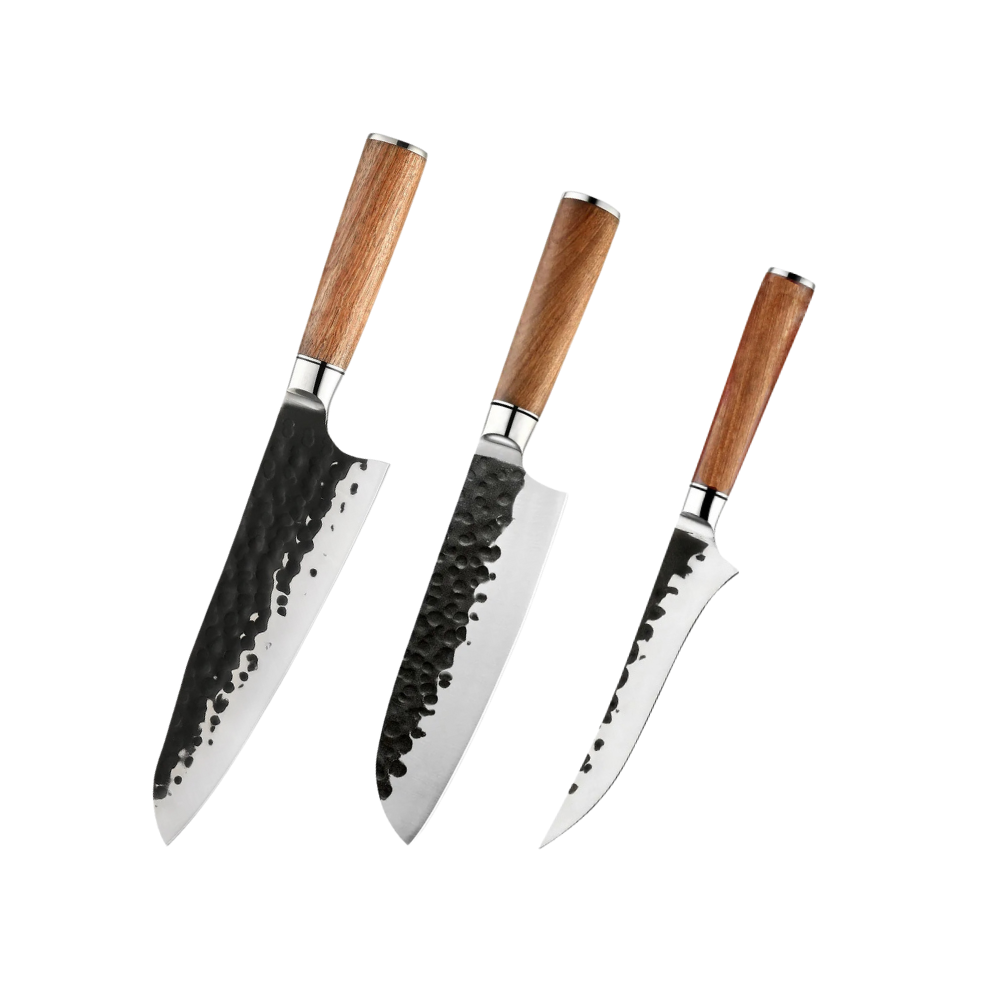 Knife Set High-Carbon Stainless Steel & Rosewood Handles H234 - Hikari