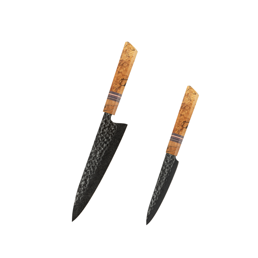 Knife Set Carbon Steel & Maple Handles H263
