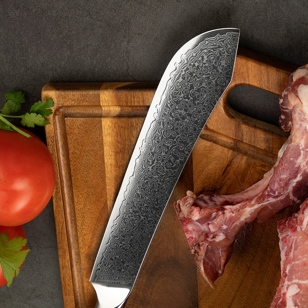 Butcher VG-10 Damascus Carbon Fiber Foil Resin Handle 23cm - Hikari