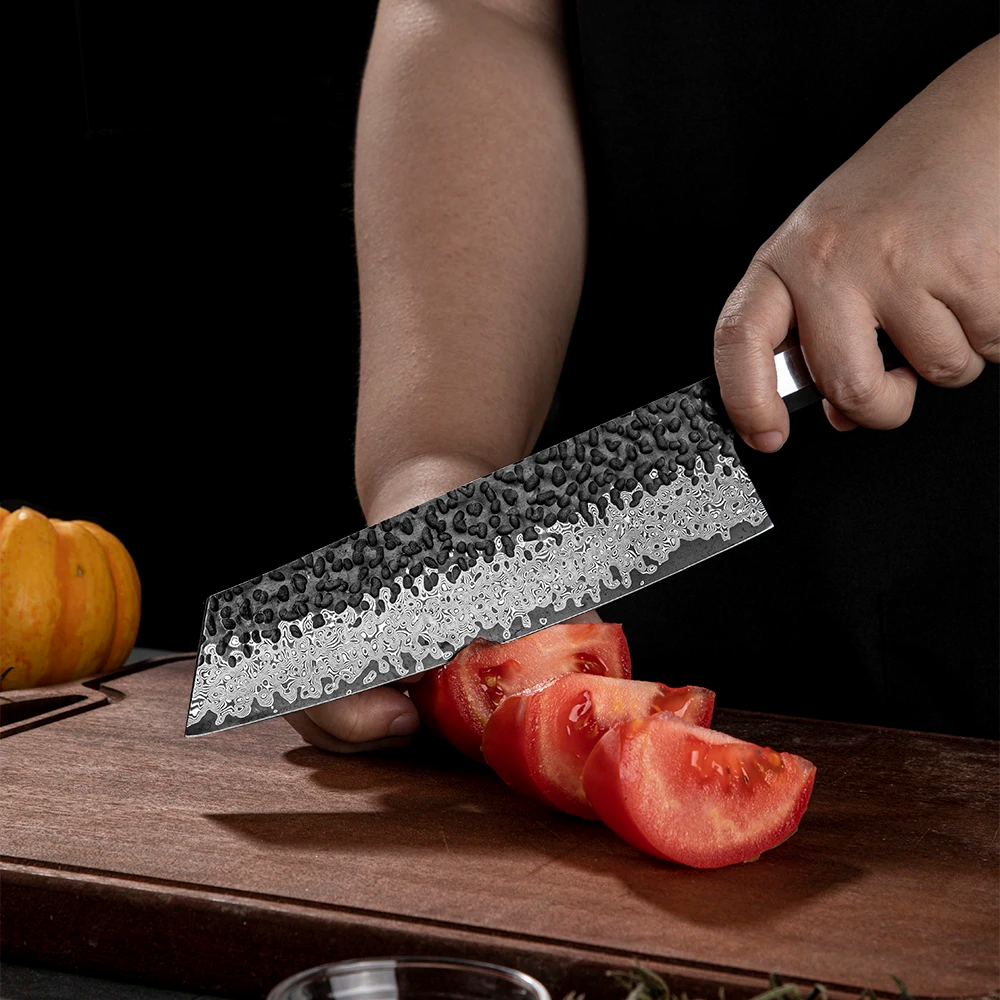 Multi-Purpose Kiritsuke Knife, Hikari – VG -10 Damascus Steel, Maple Handle - Ideal for Meat and Vegetables - Hikari