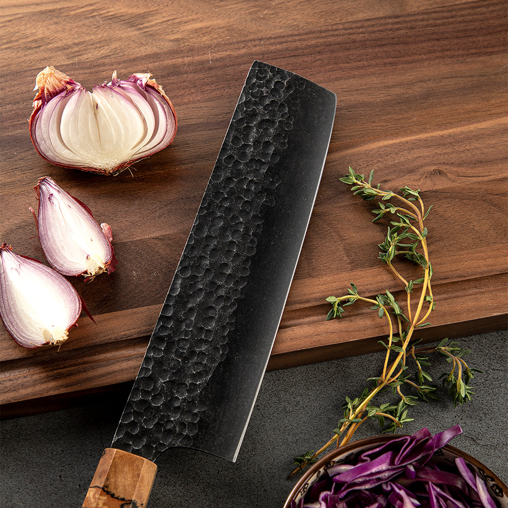 Vegetable Knife, Hikari – High-Carbon Steel Blade, Spalted Maple Handle, for Effortless Side Dish Preparation - Hikari