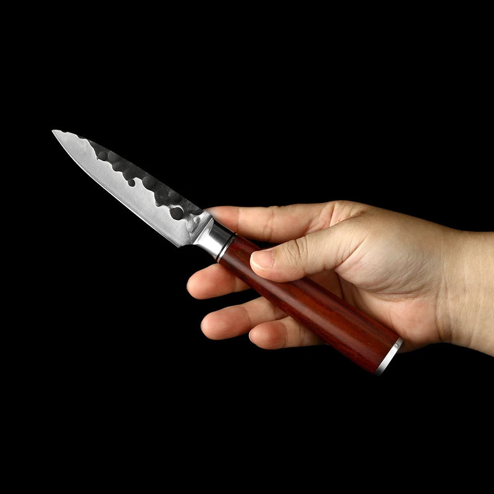 Kitchen Paring Knife, Hikari – High-Carbon Stainless Steel Blade, Ergonomic Rosewood Handle - Hikari