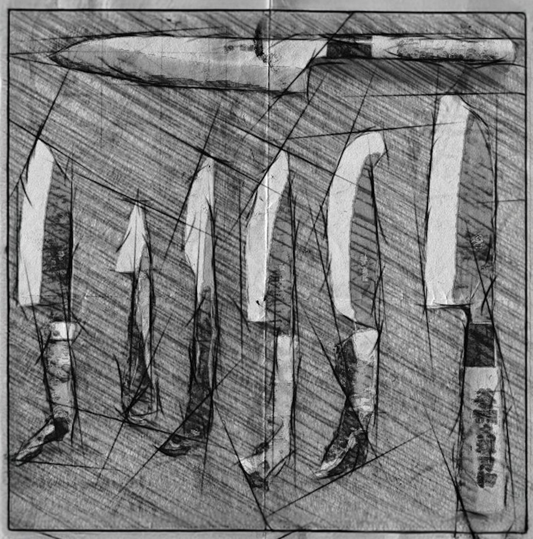 Mobile banner showing chef slicing with Hikari Japanese knife