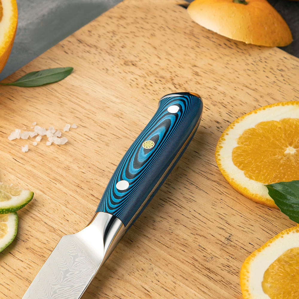 Premium Petty Knife, Hikari – Multi-Purpose Small Knife with Damascus and VG -10 Blade, for Precision Cutting - Hikari