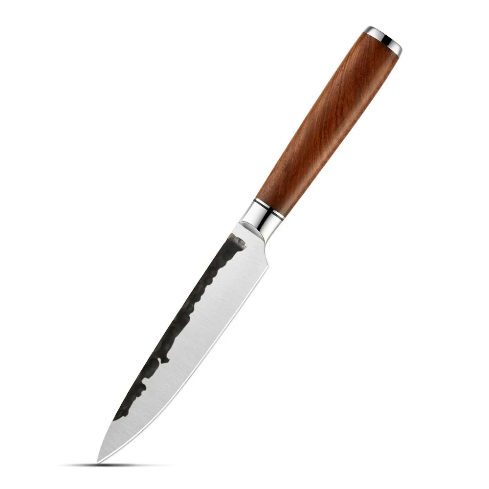 Petty / Utility Knife, Hikari - High-Carbon Blade with Rosewood Handle, Ideal for Precision Cuts and Peeling - Hikari