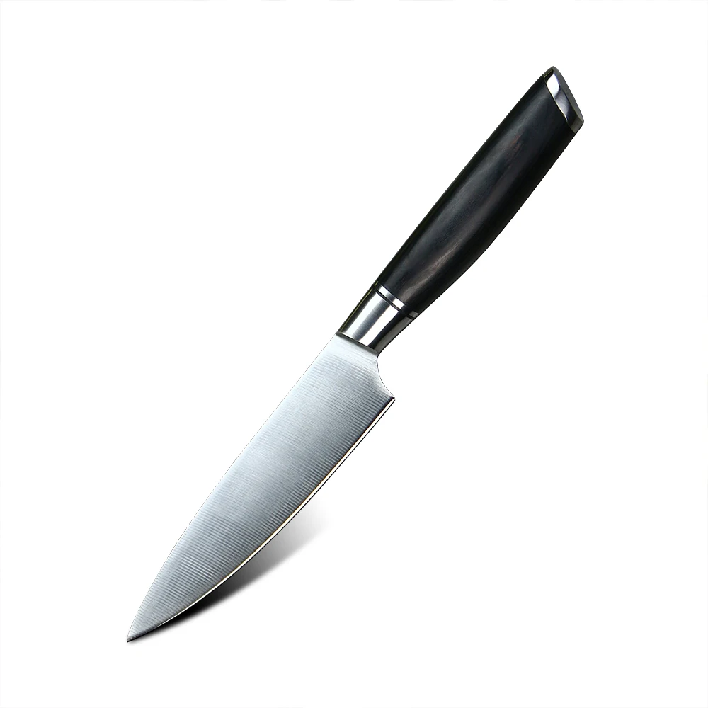 Petty / Small Kitchen Knife, Hikari –  German Steel Blade and Black Pakkawood Handle for Small Chopping Tasks - Hikari